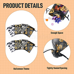 40 stücke 4 arten halloween thema spinne fledermaus schädel gedruckt organza kordelzug taschen&nbsp;ABAG-TA0002-03