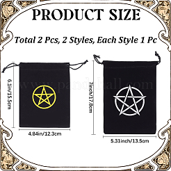 2 pz. 2 stili di borse con coulisse per riporre le carte dei tarocchi in velluto&nbsp;TP-CN0001-33B