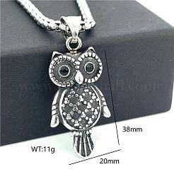 Ожерелья в стиле панк из нержавеющей стали с подвеской в виде совы для мужчин VX5192