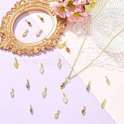 10 Stück 5 Farben Pferdeauge Messing Micro Pave Zirkonia Charms&nbsp;KK-FS0002-13B