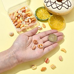 60 шт. 12 стиля мини-кабошоны из непрозрачной смолы на тему хлеба&nbsp;MRMJ-CJ0001-DD