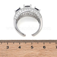 Offene Manschettenringe aus Messing mit Mikropavé und Zirkonia für Damen&nbsp;RJEW-L343-13P