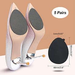 5 пара нескользящей резиновой подошвы AJEW-WR0002-35