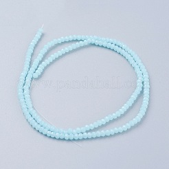 ジェイド風ガラスビーズ連売り  多面カット  ロンデル  淡いターコイズ  2.9~3.3x2~2.5mm  穴：0.5mm  約144~150個/連  35~37cm&nbsp;LS-GLAA-G045-A10