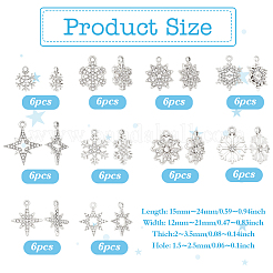 60шт 10 стиля подвески из сплава со стразами&nbsp;FIND-PH0028-36S