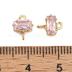 Breloques connecteurs rectangulaires en laiton pavé de zircone cubique shegrace&nbsp;XGRQ2O964-438B-G