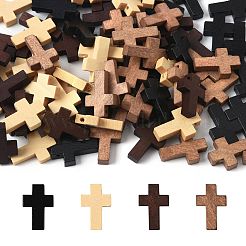 100 шт. 4-х цветные деревянные подвески WOOD-FS0001-50