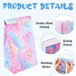 12 шт. 3 стильных складных бумажных подарочных пакета для конфет с принтом хвоста русалки ABAG-TA0001-34