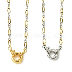 2 collier chaîne Figaro bicolore 3 mm en acier inoxydable 304 (2 couleurs)&nbsp;NJEW-JN06465