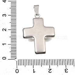 イースター真鍮ペンダント  クロスチャーム  鉛フリー＆カドミウムフリー  プラチナ  28x20x4.5mm  穴：6x3mm&nbsp;KK-E802-19P-D