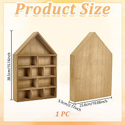 Hausförmiges Wandregal aus Holz&nbsp;AJEW-WH0709-460