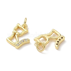 Латунные микропаве прозрачные подвески с фианитом&nbsp;KK-H076-19G