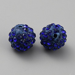 Ручной полимерной глины шариков Rhinestone CLAY-WH0011-08Q