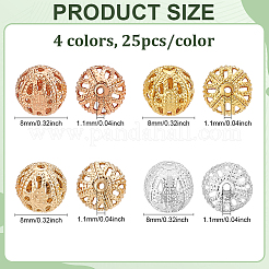 100шт 4 цвета латунные бусины&nbsp;KK-PH0011-93