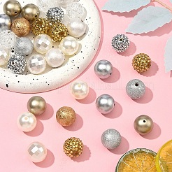 50 шт. 10 стиля прозрачных смоляных градуированных бусин со стразами RESI-YW0004-41