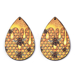 Большие подвески из дерева с односторонним принтом WOOD-TAC0021-02