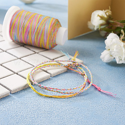 Градиентный цвет круглый 6-слойный шнур из вощеного полиэстера YC-TAC0003-01C