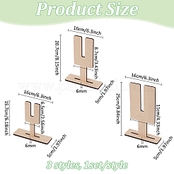 Наборы для изготовления деревянных бантов 3 размера AJEW-WH0270-346
