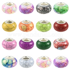 100 шт. 2 вида непрозрачных европейских бусин из смолы&nbsp;RPDL-YW0001-20