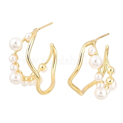 Круглые латунные серьги-гвоздики&nbsp;EJEW-A156-18G