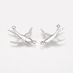変色しにくい201ステンレススチールリンクコネクター  ツバメ  ステンレス鋼色  17x20x1mm  穴：1mm&nbsp;STAS-P174-05P