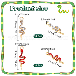 20шт 2 стиля подвески из сплава со стразами FIND-NB0006-29