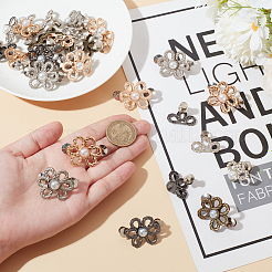 24 шт. 6-цветная пластиковая бусина в форме цветка с цинковым сплавом FIND-GO0002-80