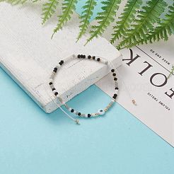 Регулируемые нейлоновые шнур плетеный браслеты из бисера BJEW-JB05791-05