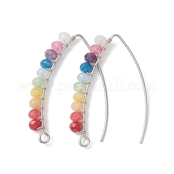 Серьги-крючки из натурального малайзийского нефрита&nbsp;EJEW-JE06888-01