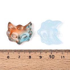 Подвески-соединители из прозрачного стекла с запекаемой краской&nbsp;DGLA-N018-18