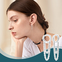 1 пара 925 серег-колец из стерлингового серебра EJEW-UN0002-85P