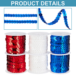 6 Rolle 3 Farben umweltfreundliche Paillettenperlen aus Kunststoff&nbsp;PVC-PH0001-28