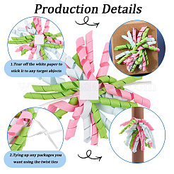 Selbstklebendes Geschenkpapier-Accessoire aus gelockten Polyesterschleifen&nbsp;DIY-WH20053-03D