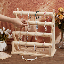 4-ярусные собранные деревянные браслеты/браслеты подставки для дисплеев BDIS-WH0008-15