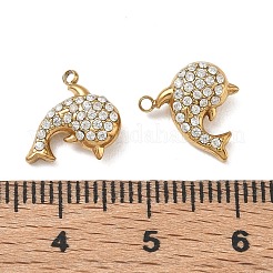 Ciondoli in acciaio inossidabile 304 con micro pavé di zirconi cubici trasparenti&nbsp;CU-CBAF0F8-01D-G