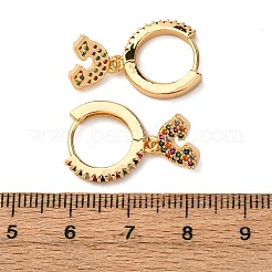 Серьги-кольца из радужной латуни с микропаве из кубических цирконий EJEW-F384-13G