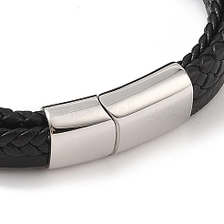 Плетеные браслеты из микрофибры и кожи BJEW-B096-03A