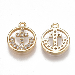 Латунные микро проложить кубического циркония подвески&nbsp;KK-T038-368G