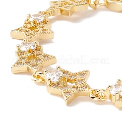 Bracciale con catene a maglie a stella in zirconi chiari&nbsp;BJEW-I301-03G
