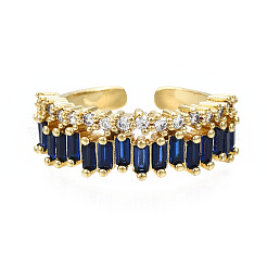 Прямоугольное открытое кольцо-манжета из кубического циркония RJEW-N037-008