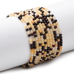 Нити бусин из натурального красного кровавика и желтого нефрита G-Z116-A17-2mm