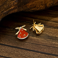 Серьги-гвоздики с рождественскими колокольчиками из латуни BM0572