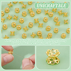 60шт стойка для гальванизации цветок латунные бусины FIND-UN0016-26