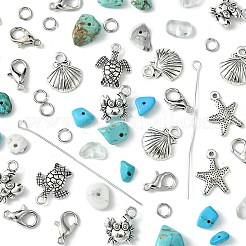 Смешанный камень из натурального и синтетического камня с подвесками из сплава&nbsp;FIND-FS0002-16