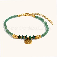 Braccialetti con ciondoli di perline rotonde di pietre preziose naturali&nbsp;JI6554-1