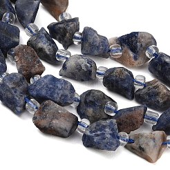 Fili di perle di sodalite naturale grezza&nbsp;GG-CBA0B77-A01-02