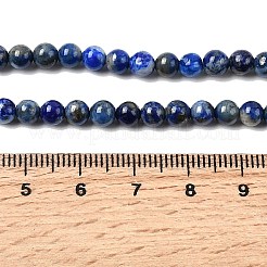 Нитки бусины из натурального ляписа-лазури&nbsp;G-G344-A09-4mm