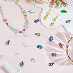 100шт 10 цвета стеклянные подвески&nbsp;GLAA-SP0001-61