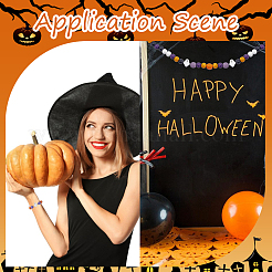 Расписные бусы из натурального дерева WOOD-SP0001-15