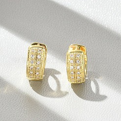 Латунные серьги-кольца из прозрачного кубического циркония EJEW-D311-137G